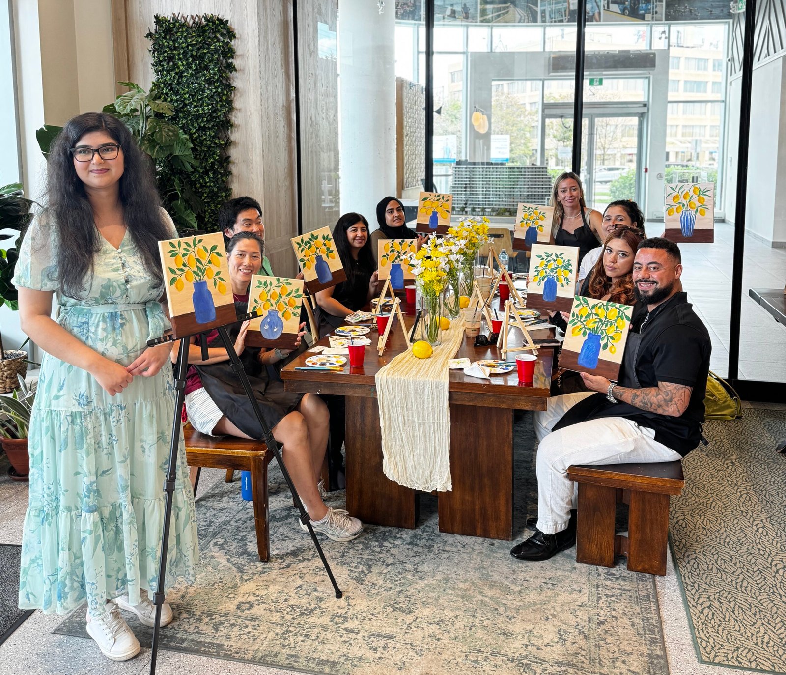 Lemon painting workshop group photo